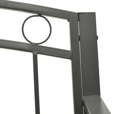 vidaXL Hagebenk med bord grå 120 cm stål