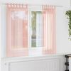 vidaXL Voile gardiner med stanglommer 2 stk rosa