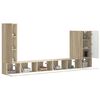 vidaXL TV vegghyllesett Veggmontert 6 pcs Sonoma eik
