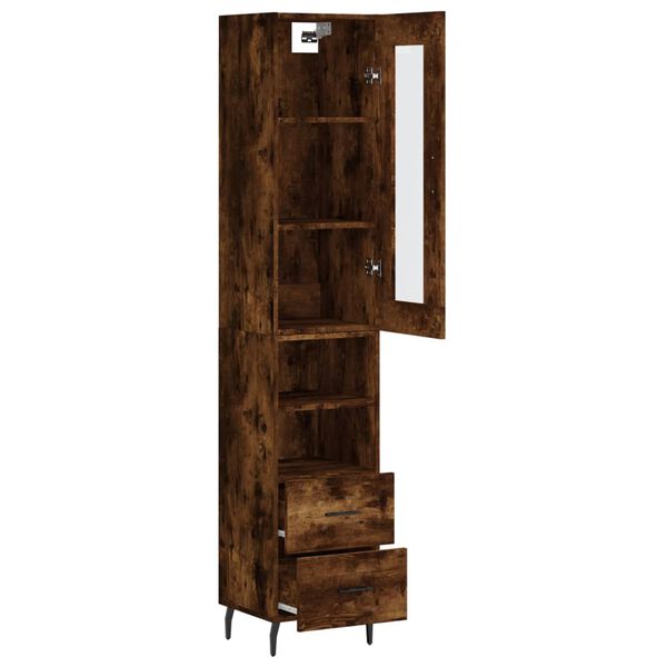 vidaXL Highboard r&oslash;kt eik 34,5x34x180 cm konstruert tre