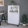 vidaXL Highboard høyglans hvit 60x36x110 cm konstruert tre