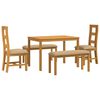vidaXL Spisestuesett 5 stk. Beige Massivt Eiketre