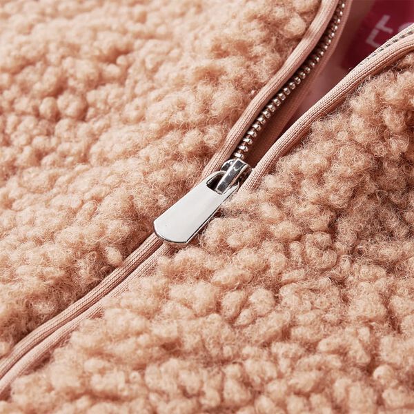 Hettejakke for barn bamse i fuskepels konjakk 116