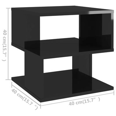 vidaXL Sidebord høyglans svart 40x40x40 cm sponplate