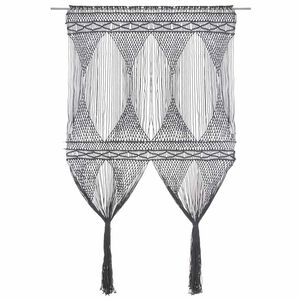 vidaXL Makram&eacute; gardin antrasitt 140x240 cm bomull