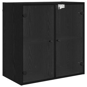 vidaXL Veggskap Veggmontert Svart Eik 68 x 37 x 68,5 cm Konstruert tre