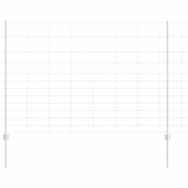 vidaXL Gjerde med stolpe s&oslash;lv 1,5 x 50 m St&aring;l