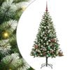 vidaXL Kunstig Hengslet Juletre med Flocket Sn&oslash; 150 LED-lys Varmhvit