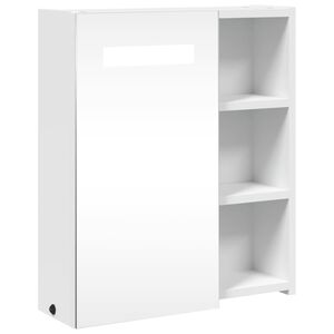 vidaXL Baderomsspeilskap med LED-lys hvit 45x13x52 cm