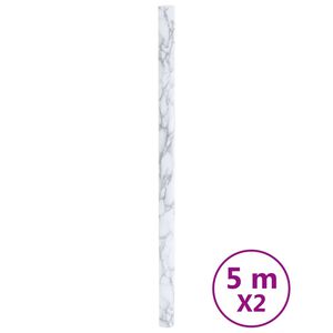 vidaXL M&oslash;belklistremerker selvklebende marmor hvit 90x500 cm PVC