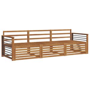 vidaXL Utend&oslash;rs sofa-sett 3 pcs Naturlig Solid akasietre