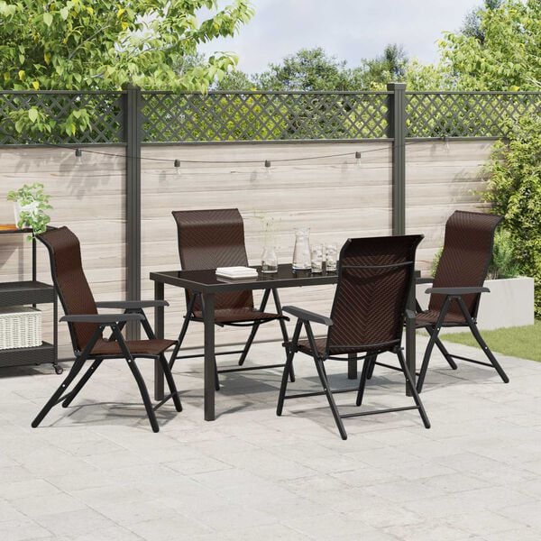 vidaXL Hage Spisegruppe 5 pcs Brun Poly rattan