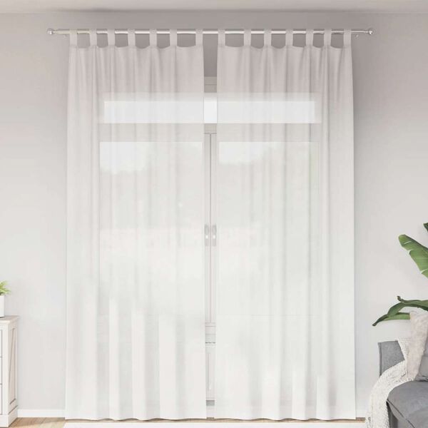 vidaXL Voilegardiner med hemper 2 stk hvit 140x260 cm