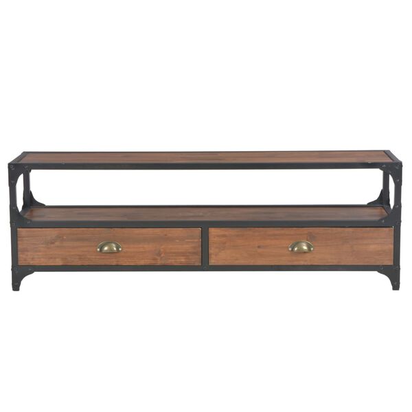 vidaXL TV-benk med 2 skuffer 120x30x40 cm heltre furu