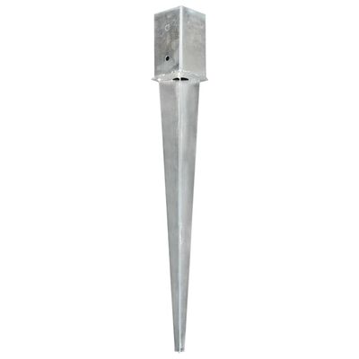 vidaXL Jordspyd 12 stk sølv 8x8x76 cm galvanisert stål