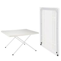 HI Sammenleggbart campingbord hvit justerbar 80x60x51/61 cm