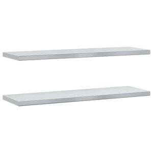 vidaXL Vegghyller 2 stk 100x30 cm s&oslash;lv rustfritt st&aring;l