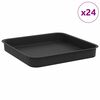 vidaXL Firkantet Blomsterbrett 24 stk. Svart 15 x 15 x 2 cm Plast