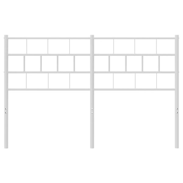 vidaXL Utskiftbar sengegavl i metall hvit 150 cm