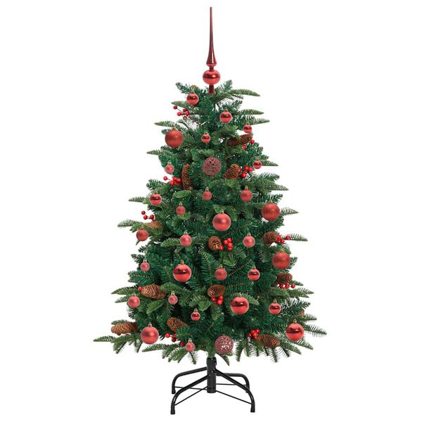 vidaXL Kunstig juletre med 150 LED grønn 120 cm PVC og Metall og Plast