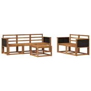 vidaXL Utend&oslash;rs sofa-sett 6 pcs Naturlig Solid akasietre