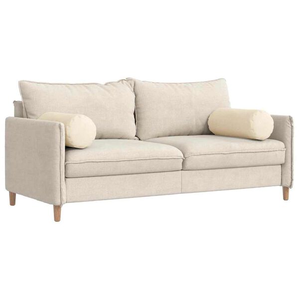 vidaXL Bolster puter 2 pcs Krem Ø 25 x 70 cm Corduroy stoff