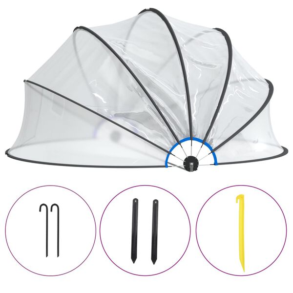 vidaXL Bassengkuppel rund 406x203 cm PVC