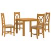 vidaXL Spisestuesett 5 stk. Beige Massivt Eiketre