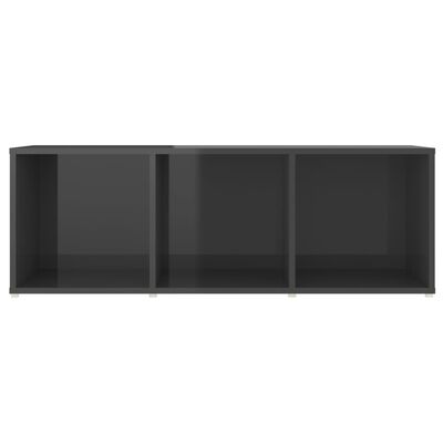 vidaXL TV-benker 3 stk høyglans grå 107x35x37 cm sponplate