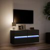 vidaXL Vegghengt TV-benk med LED svart 100x31x45 cm