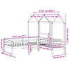 vidaXL Sett med seng og benk med tak 75x190 cm heltre furu