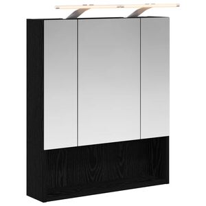 vidaXL Baderomsspeilskap Svart Eik 60 x 14.5 x 70 cm Konstruert tre