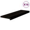 vidaXL Trappetrinn 16 stk brunsvart 80x25x2 cm heltre eik