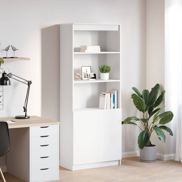 vidaXL Highboard hvit 70x35x180 cm konstruert tre