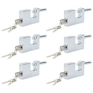 vidaXL Hengel&aring;s 6 pcs s&oslash;lv 7,8 x 2 x 5 cm Jern