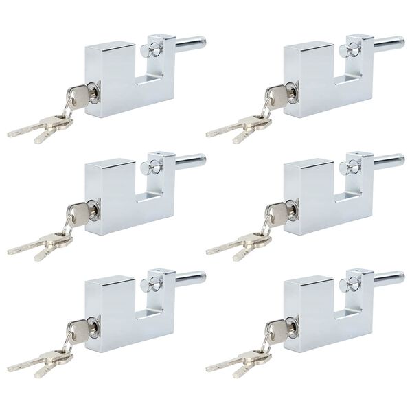vidaXL Hengel&aring;s 6 pcs s&oslash;lv 7,8 x 2 x 5 cm Jern