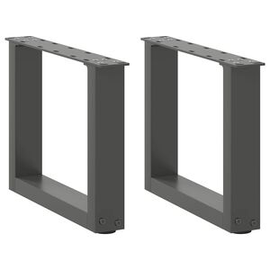 vidaXL Salongbordben U-formet 2 stk antrasitt 30x(30-31) cm st&aring;l