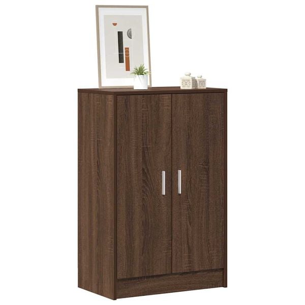 vidaXL Skohylle brun eik 60x35x92 cm konstruert tre