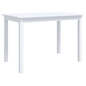 vidaXL Spisebord hvit 114x71x75 cm heltre gummitre