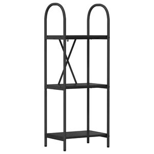 vidaXL Bokhylle 3 niv&aring;er 40 x 30 x 109 cm Konstruert tre Svart Eik