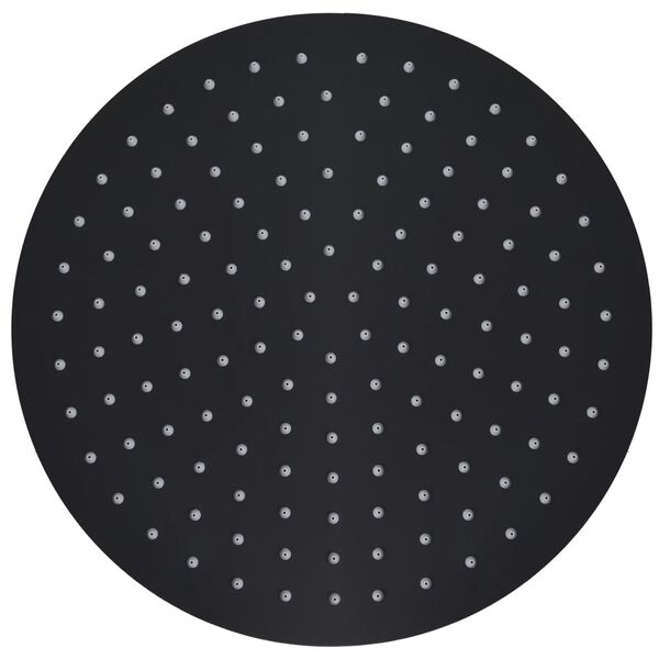 vidaXL Regndusjhode rustfritt stål 30 cm rund svart