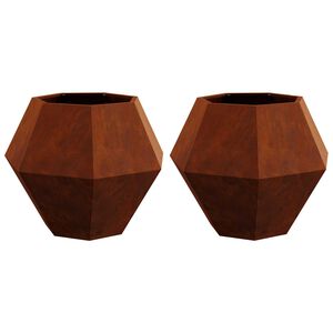 vidaXL Plantekassed 2 pcs Rusten 75 x 75 x 60 cm Cortenst&aring;l