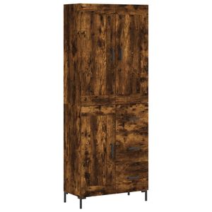 vidaXL Highboard r&oslash;kt eik 69,5x34x180 cm konstruert tre