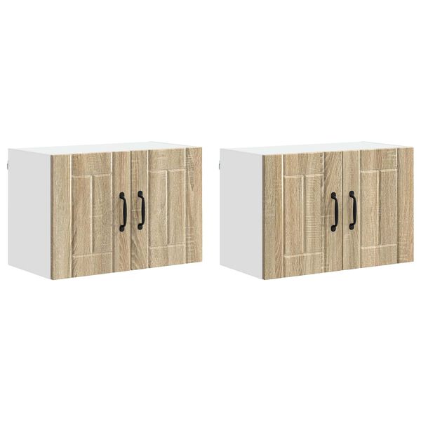 vidaXL Kj&oslash;kkenvegghyller Lucca 2 pcs Sonoma eik 60 x 31 x 40 cm
