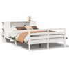 vidaXL Seng med bokhylle uten madrass hvit 140x200 cm heltre furu