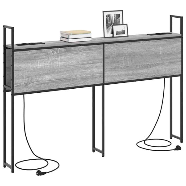 vidaXL Oppbevaringshodegjerde med Ladeplass Gr&aring; sonoma Konstruert tre