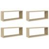 vidaXL Vegghyller kubeformet 4stk sonoma eik 60x15x23cm konstruert tre