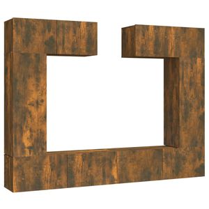 vidaXL TV-skapsett 6 deler r&oslash;kt eik konstruert tre