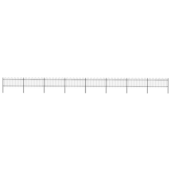 vidaXL Hagegjerde med bøyleplate stål 1426x80 cm svart