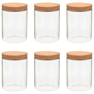 vidaXL Glasskrukker med kork 6 stk 650 ml